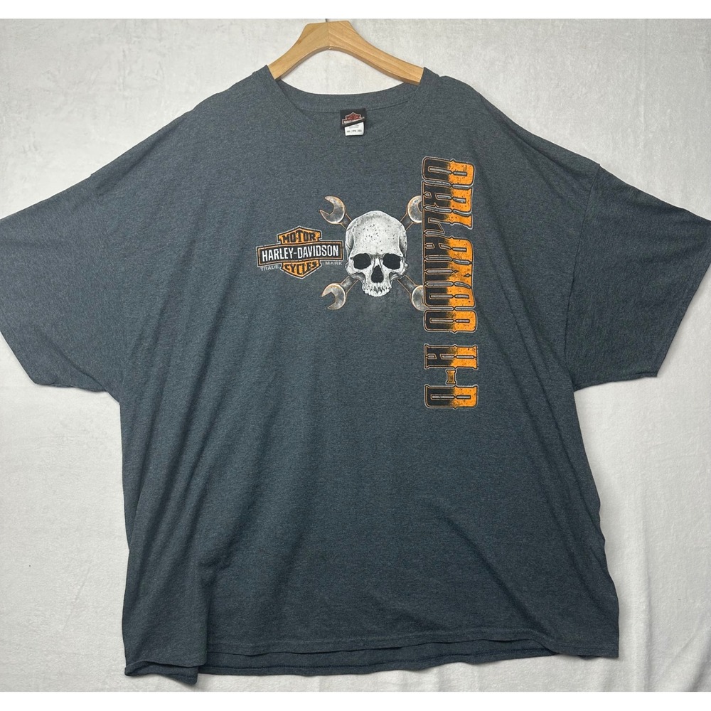 Harley‎ Davidson Orlando Florida Skull Wrench Graphic T Shirt Men's 5xl